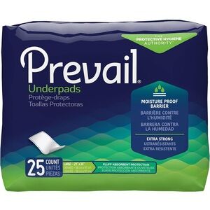 Prevail Under Pads Extra Strong 25 Count Large LG 23x26 Moisture proof